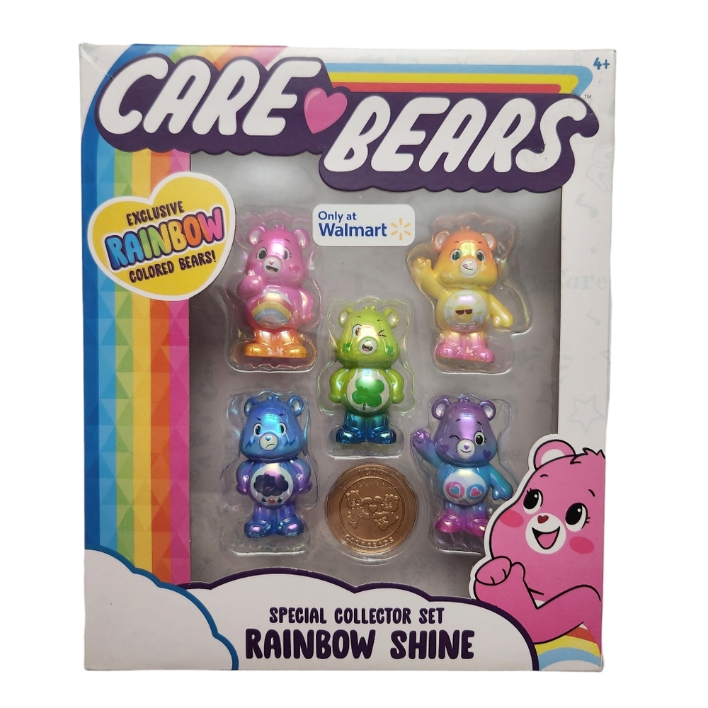 Carebears Rainbow Shine Special Collector 5 Figure Box Set 